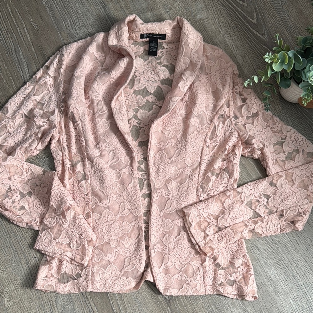 Inc International Concepts Pink Velvet Blazer with Luxurious Texture